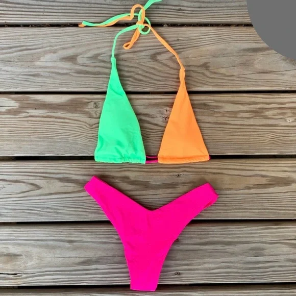 Vibrant Neon Bikini Set - Picture 2 of 8
